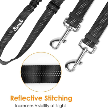 Διπλό λουρί κεφαλών για δύο ή περισσότερους σκύλους, μη επεκτεινόμενο ιμάντα έλξης, αλυσίδα ή σχοινί κατοικίδιου