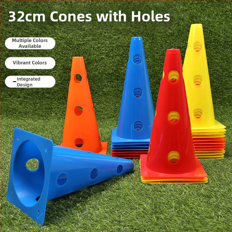 Futbolo treniravimo konusas su logotipo kibiru ir kvadratine baze, PE medžiaga, prekės ženklas Neli, kilmė Zhejiang, treniruočių pagalbinė įranga