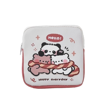 WS85 κυλινδική PU τσάντα αποθήκευσης σερβιετών, ultra-ελαφριά, γλυκό cartoon στυλ, για ταξίδια, μακιγιάζ και γραφείο