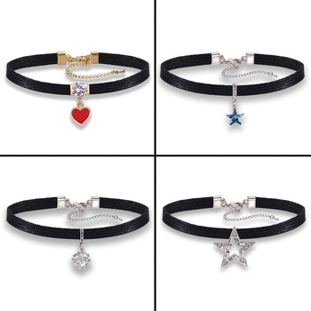 Sui Jue геωμετρικό chok­er κολιέ με αλυσίδα από κράμα σε στυλ Korean Rope και κρυστάλλινο pendant