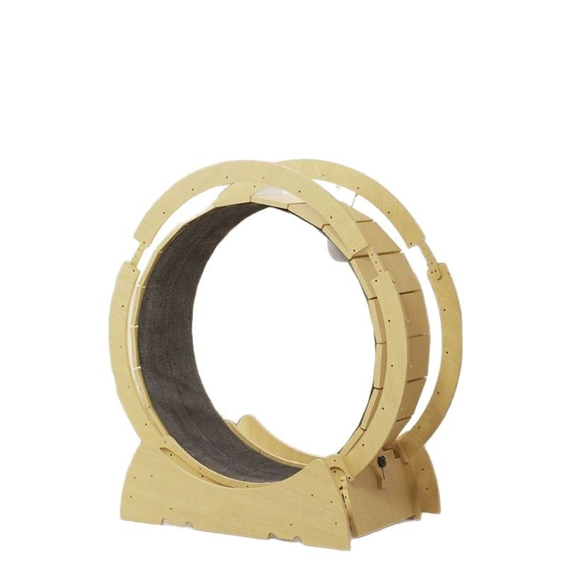 Bėgimo takelis katėms su bėgimo ratuku ir laipiojimo stovu, mielo stiliaus, didelio tankio medienos plaušų plokštės konstrukcija