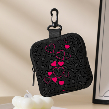 Мини портмоне за монети и чанта за слушалки, унисекс, оризово кадифе с геометричен модел, подплата от полиестер, код Lqb10039