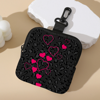 Мини портмоне за монети и чанта за слушалки, унисекс, оризово кадифе с геометричен модел, подплата от полиестер, код Lqb10039