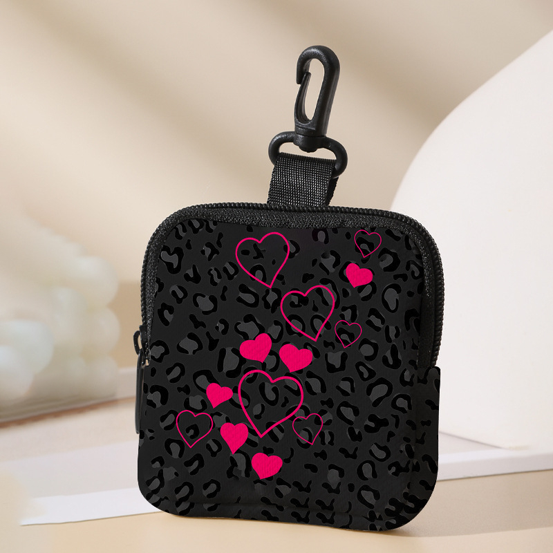 Мини портмоне за монети и чанта за слушалки, унисекс, оризово кадифе с геометричен модел, подплата от полиестер, код Lqb10039