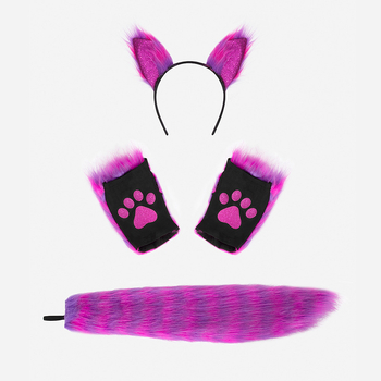 Βελούδινο σετ αξεσουάρ cosplay με αλεπού: γάντια, ουρά και λαστιχάκι μαλλιών για Χάλογουιν – με δυνατότητα προσαρμογής, μάρκα ROLEPARTY