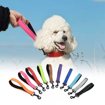 Nylon kutya póráz párnázott fogantyúval, fényvisszaverő, behúzható, utazáshoz