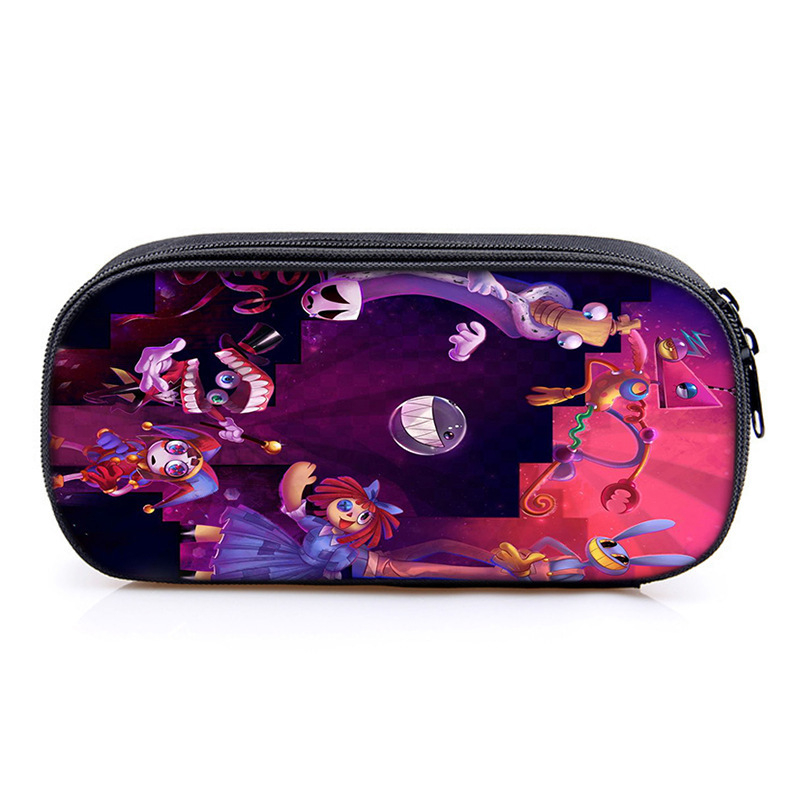 Несесер за моливи с отделения – Oxford материал, универсален за ученици, голям капацитет, тематика магически дигитален цирк, без IP лицензия