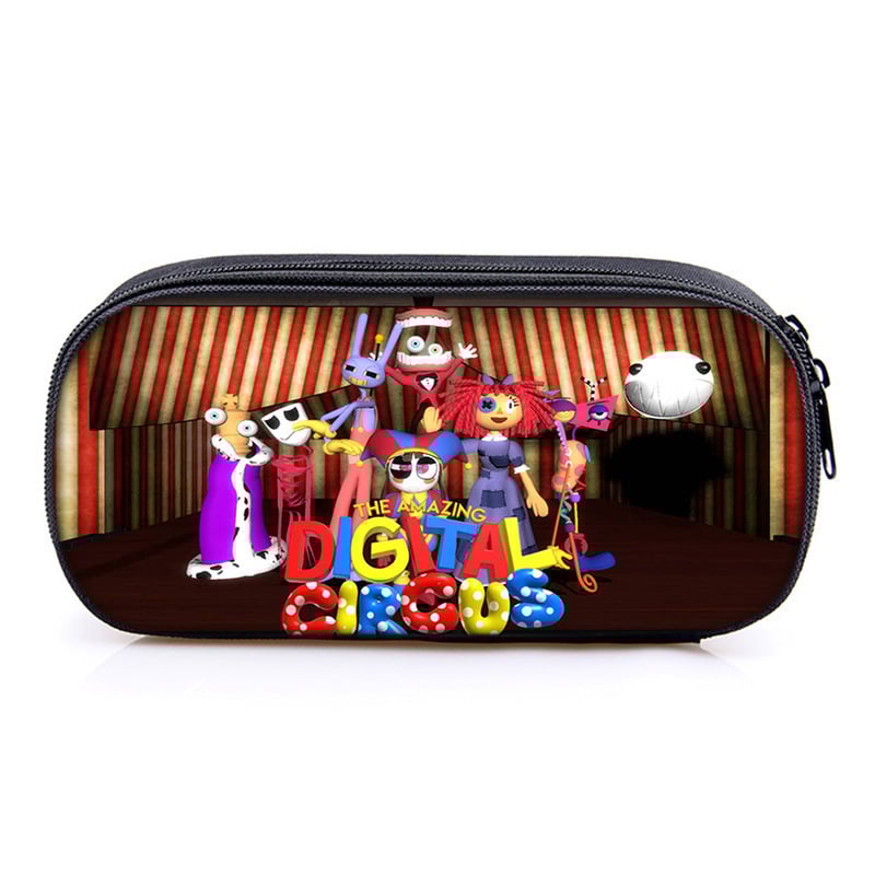 Несесер за моливи с отделения – Oxford материал, универсален за ученици, голям капацитет, тематика магически дигитален цирк, без IP лицензия