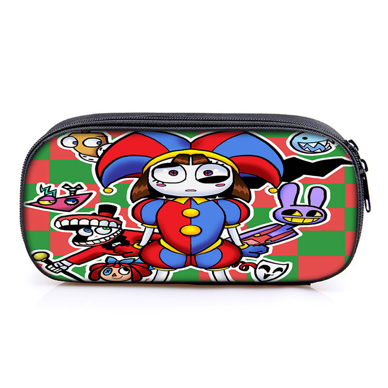 Несесер за моливи с отделения – Oxford материал, универсален за ученици, голям капацитет, тематика магически дигитален цирк, без IP лицензия