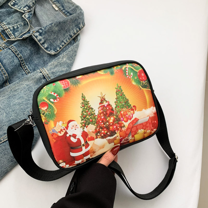 Utcai stílusú PU anyagú crossbody táska, vízszintes négyzet alakú forma, cipzáras nyitás, szintetikus bőrbélés, 2024 tavasz