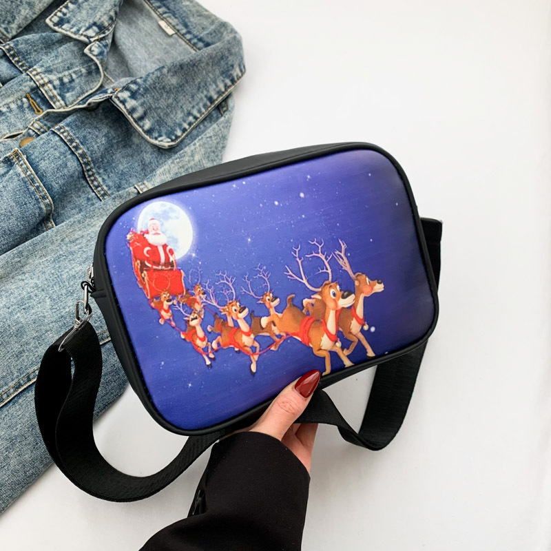 Utcai stílusú PU anyagú crossbody táska, vízszintes négyzet alakú forma, cipzáras nyitás, szintetikus bőrbélés, 2024 tavasz