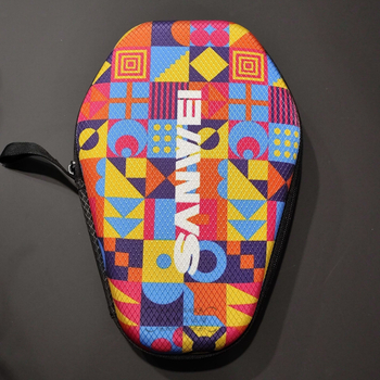 Geantă 3D rigidă pentru rachetă de ping-pong, husă dreptunghiulară cu carcasă, potrivită pentru tenis de masă și badminton, material Oxford, brand Three-dimensional sanwei