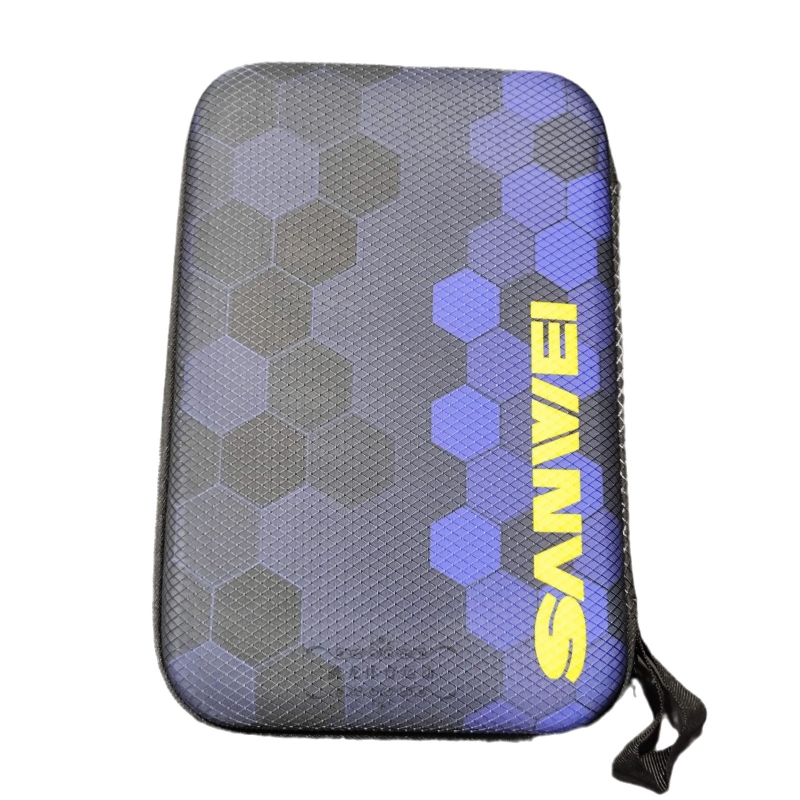 3D твърд калъф за ракета за тенис на маса, правоъгълен твърд корпус, подходящ за тенис на маса и бадминтон, Oxford плат, марка Three-dimensional sanwei