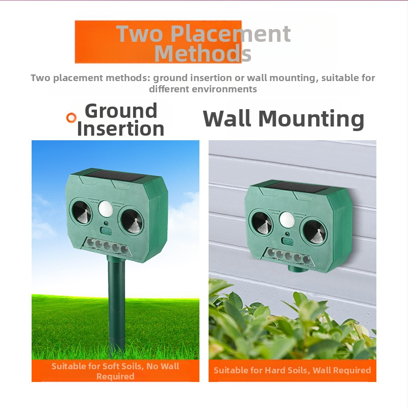 Соларен ултразвуков репелент за гризачи, квадратен дизайн, 5.5, 400-1000, 2