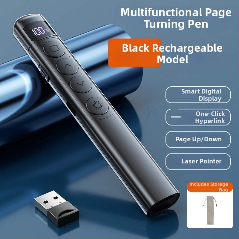 Xinlin PPT писалка за превъртане на страници с лазерен указател, зареждаща, ABS корпус, универсална съвместимост, лого отпечатано