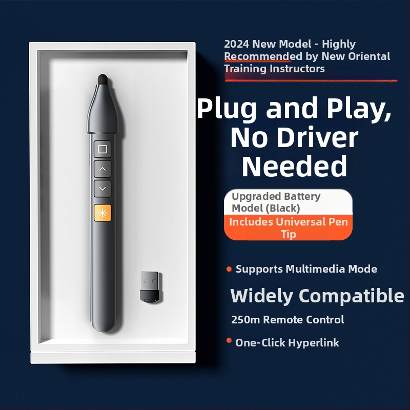 Xinlin PPT писалка за превъртане на страници с лазерен указател, зареждаща, ABS корпус, универсална съвместимост, лого отпечатано