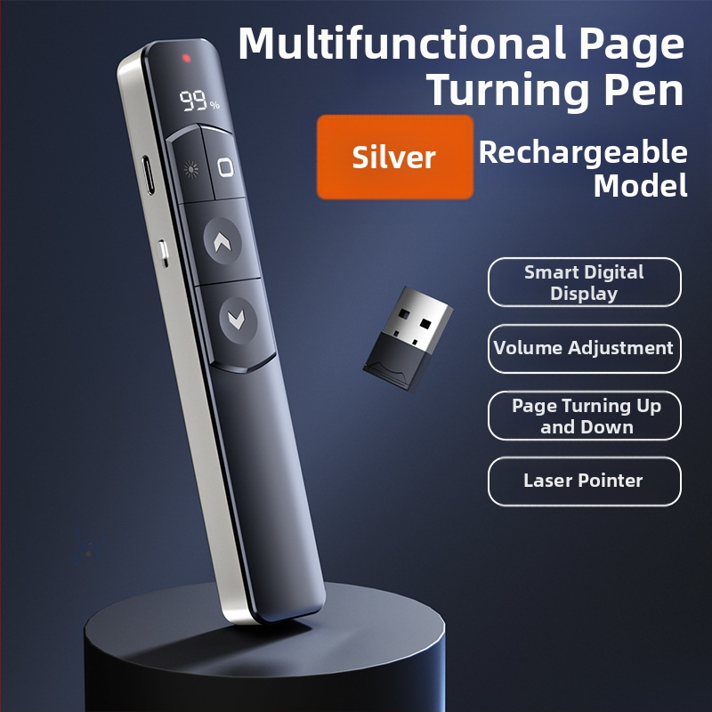 Xinlin PPT писалка за превъртане на страници с лазерен указател, зареждаща, ABS корпус, универсална съвместимост, лого отпечатано