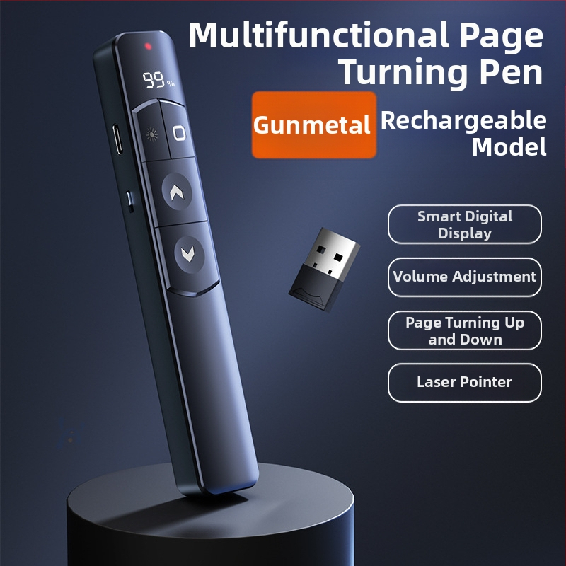 Xinlin PPT писалка за превъртане на страници с лазерен указател, зареждаща, ABS корпус, универсална съвместимост, лого отпечатано