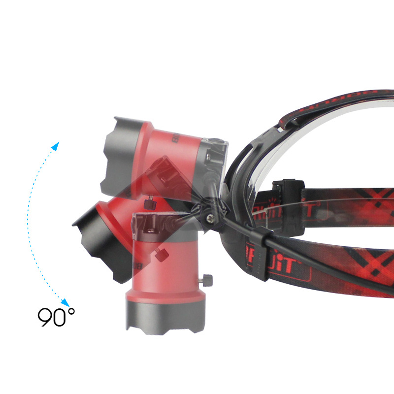 LED čelna lampa sa zoomom i ručnim podešavanjem fokusa – baterijsko napajanje, 10W, 2x18650, domet 200–500 m