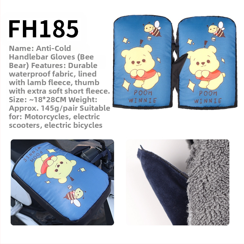 Naidun bao Zimné rukavice na riadidlá pre elektrické vozidlá, nepremokavé a teplé