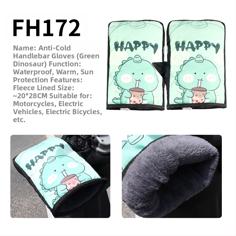 Naidun bao Zimné rukavice na riadidlá pre elektrické vozidlá, nepremokavé a teplé