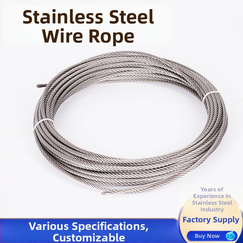 304 неръждаема стомана въже за повдигане — двойно усукване, Siro lay, дясно завъртане, якост на опън 1570 MPa