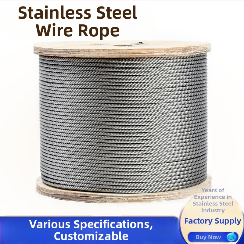 304 неръждаема стомана въже за повдигане — двойно усукване, Siro lay, дясно завъртане, якост на опън 1570 MPa