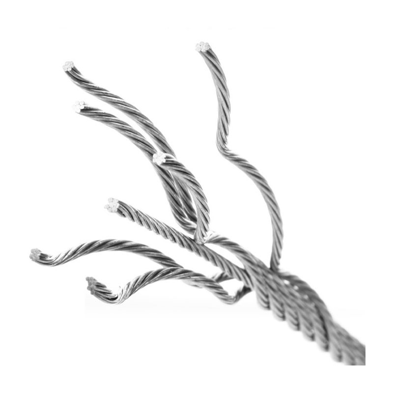 304 неръждаема стомана въже за повдигане — двойно усукване, Siro lay, дясно завъртане, якост на опън 1570 MPa