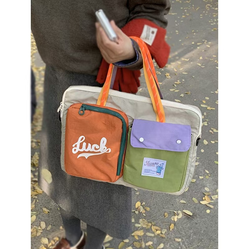 Τσάντα λάπτοπ – υπερ-ελαφριά, ύφασμα Oxford, μοτίβο τοπίου, επένδυση πολυεστέρα, Unisex