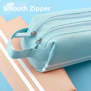 Deli θήκη μολυβιών από καμβά, διπλού επιπέδου, μεγάλη χωρητικότητα, στυλ κορεατικό, για μαθητές