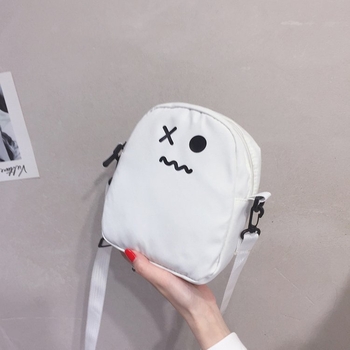 Crossbody чанта за жени с мультяшен мотив, корейски и японски стил, PU кожа, цип закопчаване, подплата от найлон, вертикална квадратна форма, триизмерен външен вид, пролет 2023