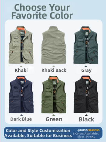 Darbinė liemenė su stačiu kaklu ir priekinė užtrauktuku, poliesterio audinys, spauda dažymas, pavasaris-ruduo