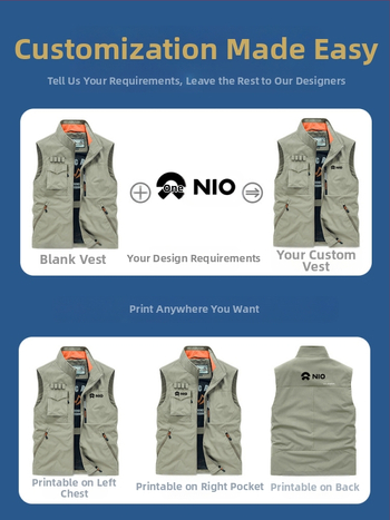 Darbinė liemenė su stačiu kaklu ir priekinė užtrauktuku, poliesterio audinys, spauda dažymas, pavasaris-ruduo