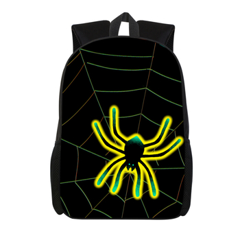 Училищна раница с 3D принт на паяк, ултралека полиестерна раница за училище, презрамки с въздушна подложка, намаляване на натоварването, подходяща за първи–втори клас