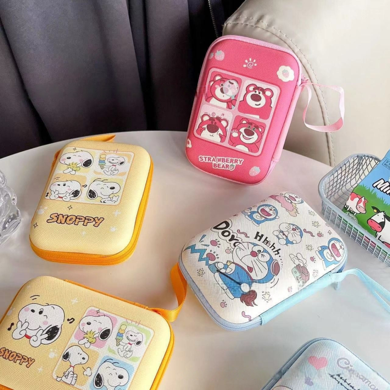 Adatkábel és töltő tároló táska, kézitáska-stílusú EVA tok, többfunkciós, modell s28618-B