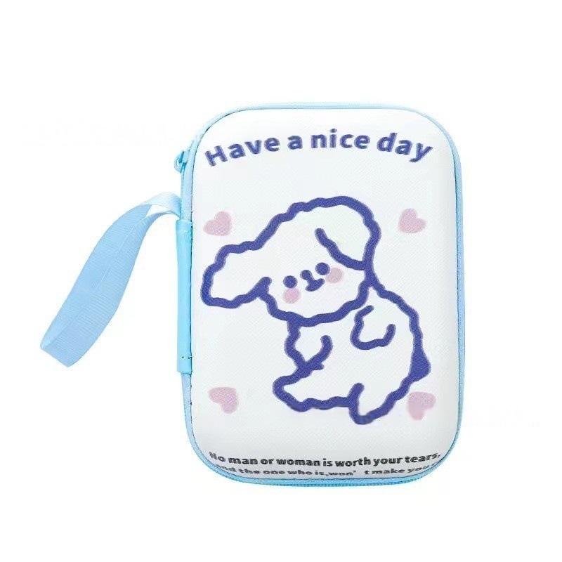 Adatkábel és töltő tároló táska, kézitáska-stílusú EVA tok, többfunkciós, modell s28618-B