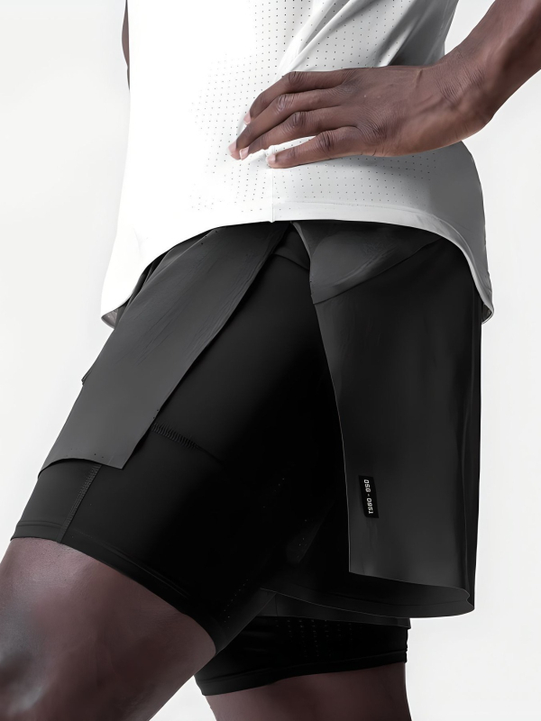 Ανδρικά σορτς γυμναστικής – γρήγορο στέγνωμα, διαπνοή, με επένδυση, μεσαία μέση, πολυεστέρας 95%