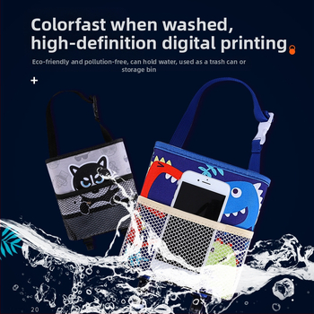 Κουτί αποθήκευσης για πίσω κάθισμα αυτοκινήτου, κρεμαστό, cartoon σχέδιο, αδιάβροχο ύφασμα Oxford, με εκτύπωση λογοτύπου