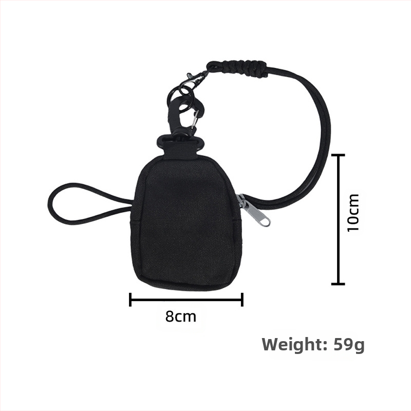 Oxfordo audinio mini piniginė su kortelių laikikliu ir raktų saugykla, vientisa, poliesterio įdėklas, kasdieniam naudojimui