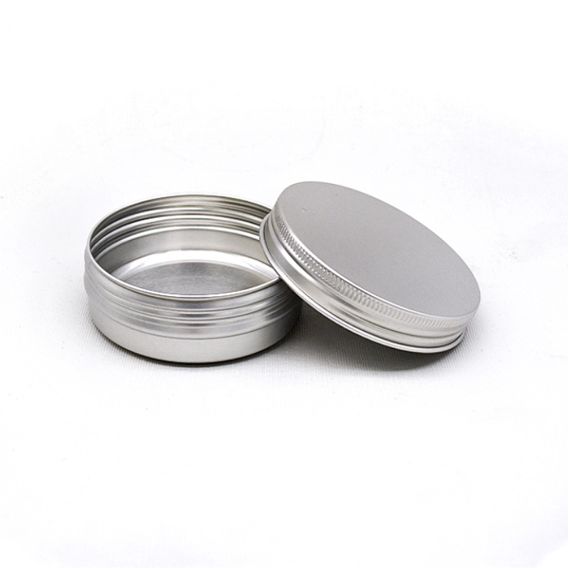 Aliuminė apvali srieginė laikymo dėžutė, 60 g talpa; offset spausdinimas; apvali forma; modelis 6825 sriegis; 12 vnt./setas