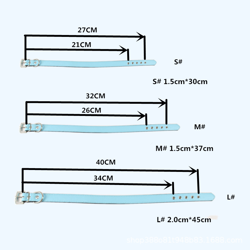Kutyanyakör PU bőrből, rajzfilmszerű stílus, gyémánt csat, készleten
