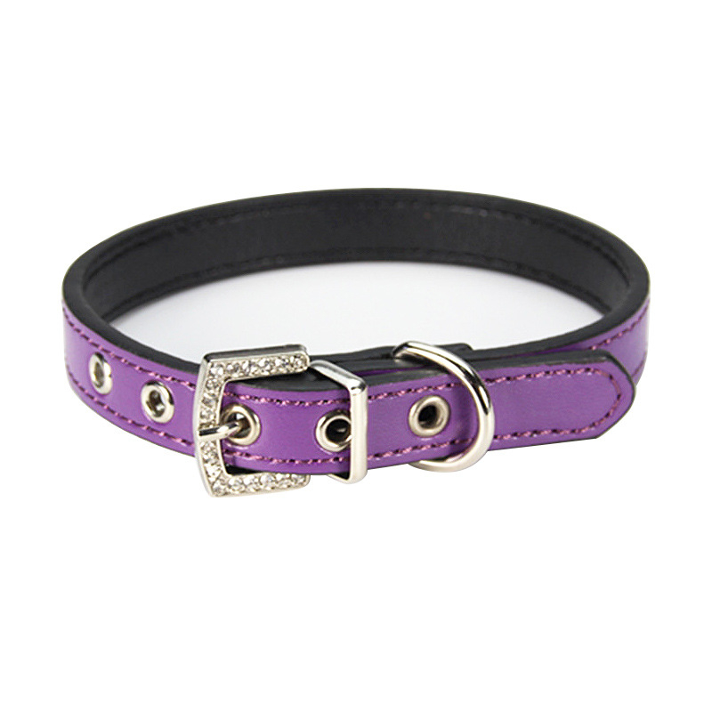 Kutyanyakör PU bőrből, rajzfilmszerű stílus, gyémánt csat, készleten