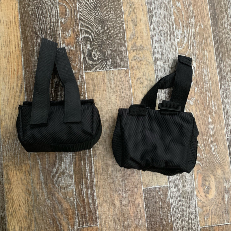 Apsauginis audinio krepšelis 4 ląstelių 18650 akumuliatorių komplektui su perėjimo anga, skirta dviračio žibintui