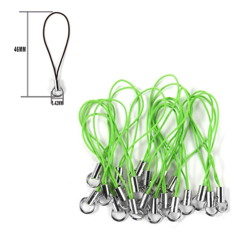 Mobiltelefon-nyakpánt, szövött poliészter, nylon zsinór, fém medál