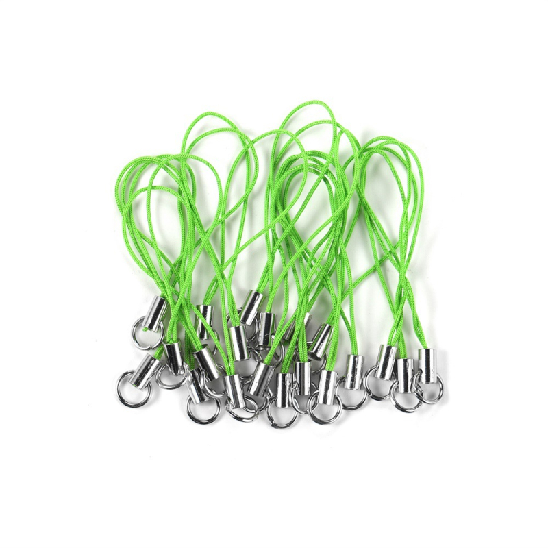 Mobiltelefon-nyakpánt, szövött poliészter, nylon zsinór, fém medál