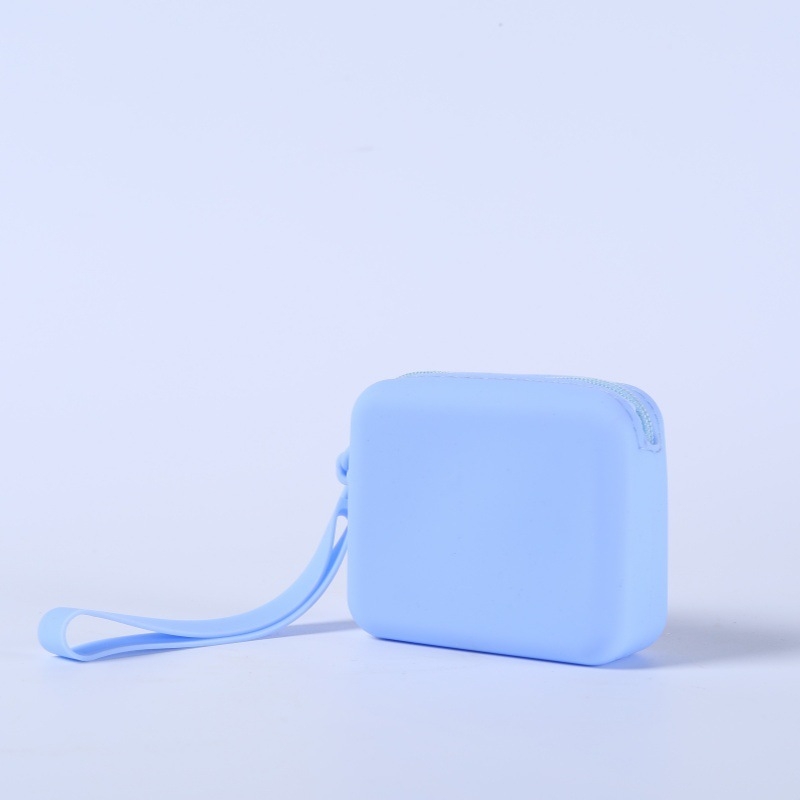 Szilikon tároló táska hallgatókhoz, holmikhoz és kulcsokhoz — négyzet alakú, többfunkciós, otthoni és utazási használatra