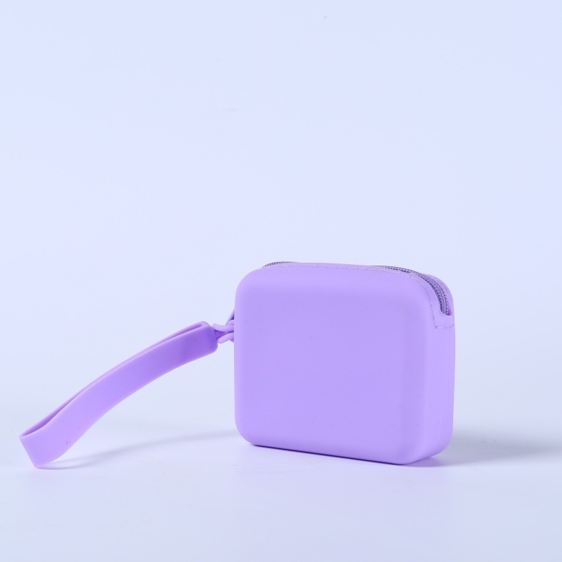 Szilikon tároló táska hallgatókhoz, holmikhoz és kulcsokhoz — négyzet alakú, többfunkciós, otthoni és utazási használatra