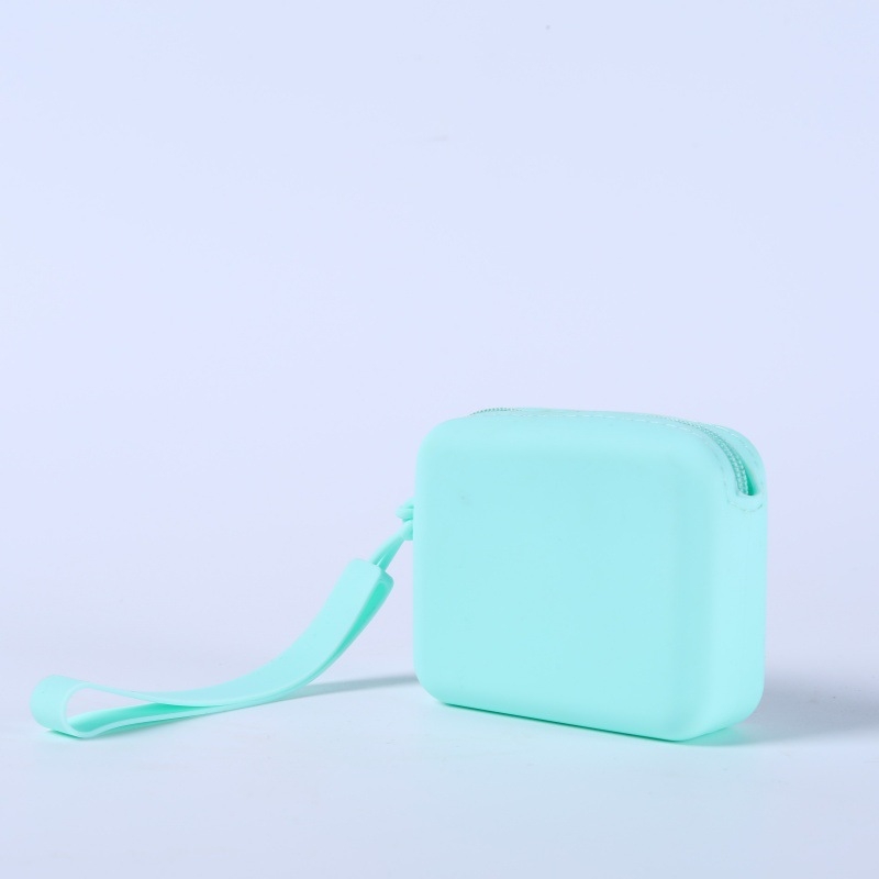 Szilikon tároló táska hallgatókhoz, holmikhoz és kulcsokhoz — négyzet alakú, többfunkciós, otthoni és utazási használatra