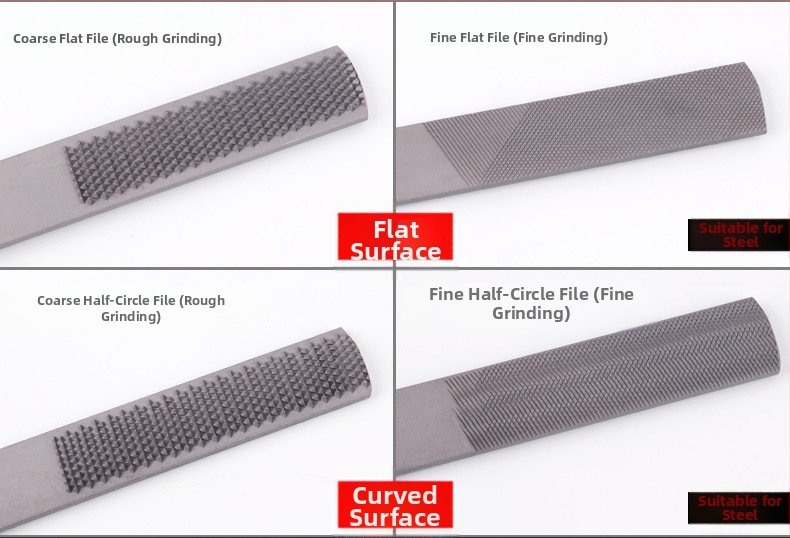 Дърводелски файл четири в едно, стоманен, плосък профил, двойна шарка, за дърводелство