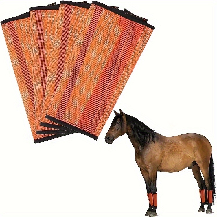Защитно покритие за крак на кон при травма със мрежест материал и противоударна лента